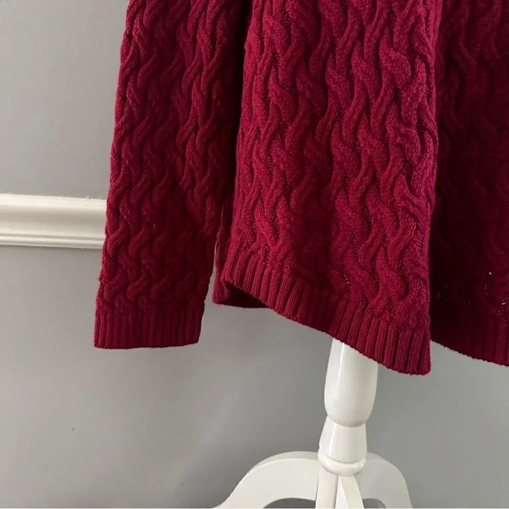 Jeanne Pierre Sweater Red Knitted Cotton Round Neck Long Sleeve size XXL - Picture 2 of 6